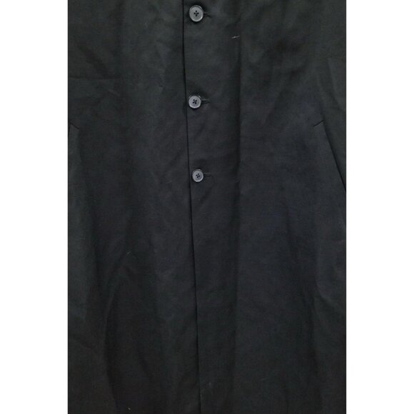 La Mode Vtg Black Mandarin Collar Button Down Gothic Cosplay Jacket w Pockets - Picture 4 of 6